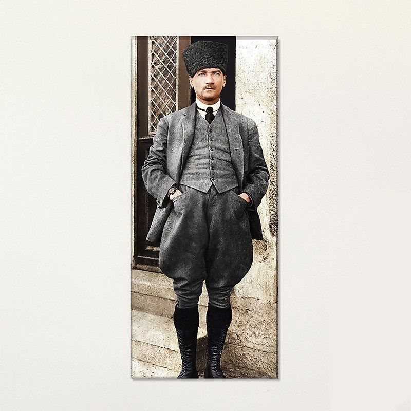 Gazi Mustafa Kemal Atatürk Boydan Portre Kanvas Tablo