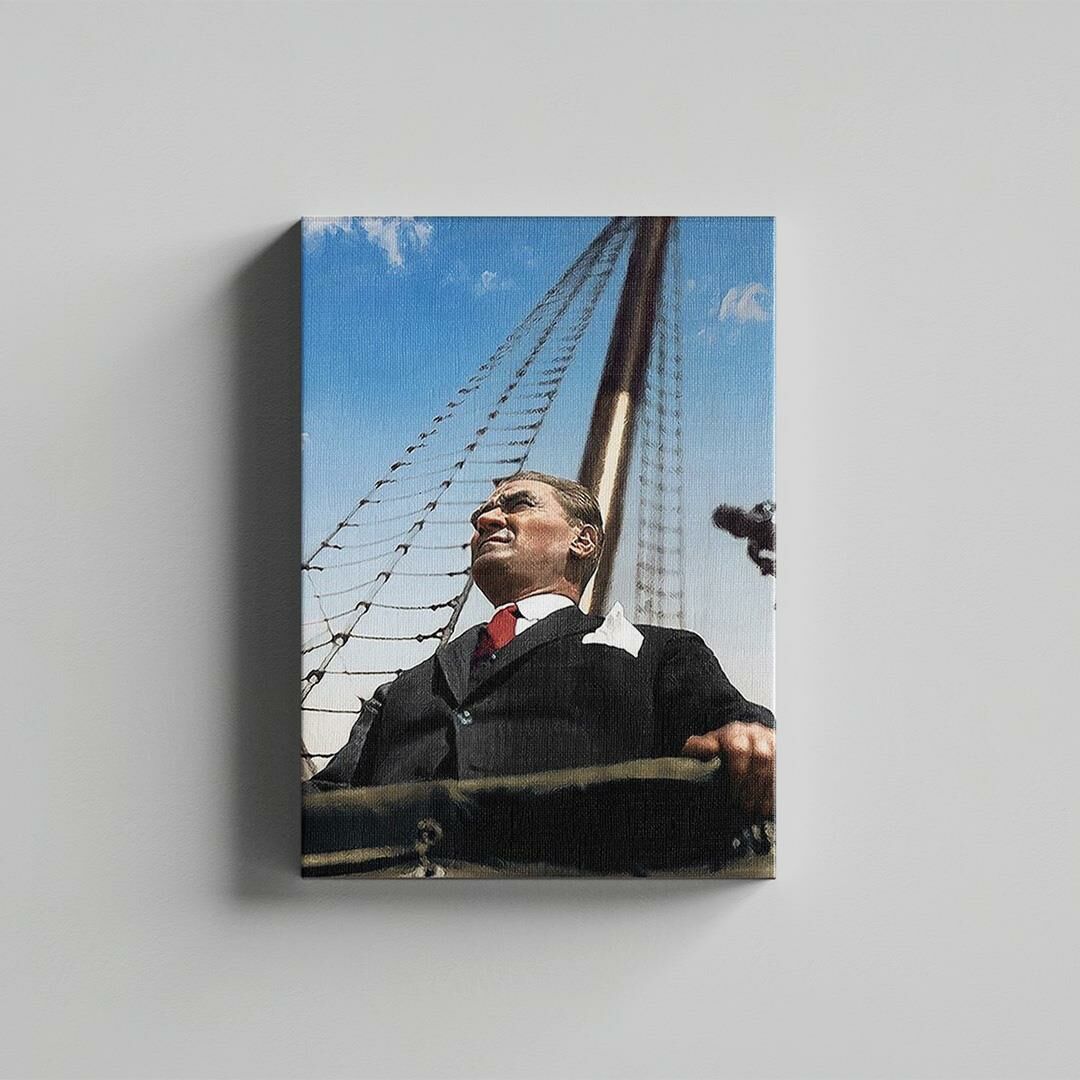 Gazi Mustafa Kemal Atatürk Yelkenli Kanvas Tablo