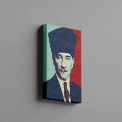 Gazi Mustafa Kemal Atatürk 2 Renk Efektli Kanvas Tablo