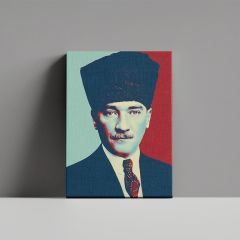 Gazi Mustafa Kemal Atatürk 2 Renk Efektli Kanvas Tablo