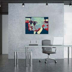 Gazi Mustafa Kemal Atatürk Gözlüklü Efektli Kanvas Tablo
