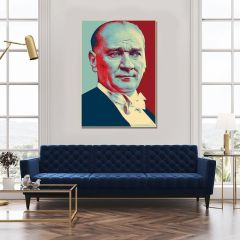 Gazi Mustafa Kemal Atatürk Portre Efektli Kanvas Tablo