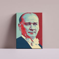 Gazi Mustafa Kemal Atatürk Portre Efektli Kanvas Tablo