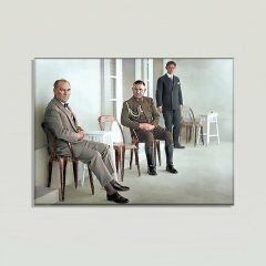 Gazi Mustafa Kemal Atatürk Arkadaşlarıyla Yağlı Boya Efektli Kanvas Tablo