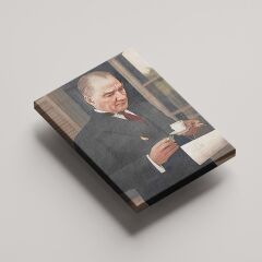 Gazi Mustafa Kemal Atatürk Kahve İçerken Yağlı Boya Efektli Kanvas Tablo
