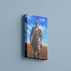 Mustafa Kemal Atatürk Başak Tarlasında Yağlı Boya Efektli Kanvas Tablo