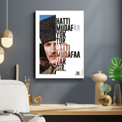 Atatürk Özel Tasarım Efektli Kanvas Tablo