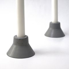 Beton Mumluk 2'li Açık Gri Beton Şamdan Mumluk Özel Tasarım