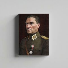 Mustafa Kemal Atatürk Asker Üniformasıyla Profil Kanvas Tablo