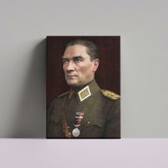 Mustafa Kemal Atatürk Asker Üniformasıyla Profil Kanvas Tablo