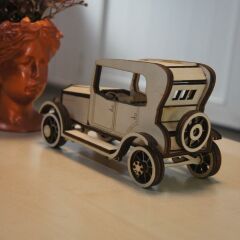 Retro Araba Ahşap Model Puzzle