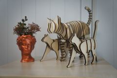 Kedi Dekor Ahşap Model Puzzle Seti