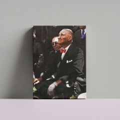Mustafa Kemal Atatürk Kırmızı Papyonlu Kanvas Tablo