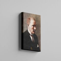 Mustafa Kemal Atatürk Mavi Gözlü Kravatlı Atatürk Portre Kanvas Tablo 35 x 50