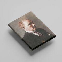 Mustafa Kemal Atatürk Mavi Gözlü Kravatlı Atatürk Portre Kanvas Tablo 35 x 50
