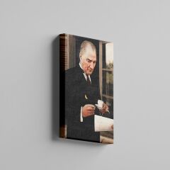 Mustafa Kemal Atatürk ve Türk kahvesi Kanvas Tablo