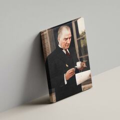 Mustafa Kemal Atatürk ve Türk kahvesi Kanvas Tablo