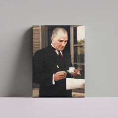 Mustafa Kemal Atatürk ve Türk kahvesi Kanvas Tablo