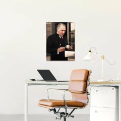 Mustafa Kemal Atatürk ve Türk kahvesi Kanvas Tablo