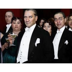 Mustafa Kemal Atatürk Fraklı Ankara Balo Kanvas Tablo