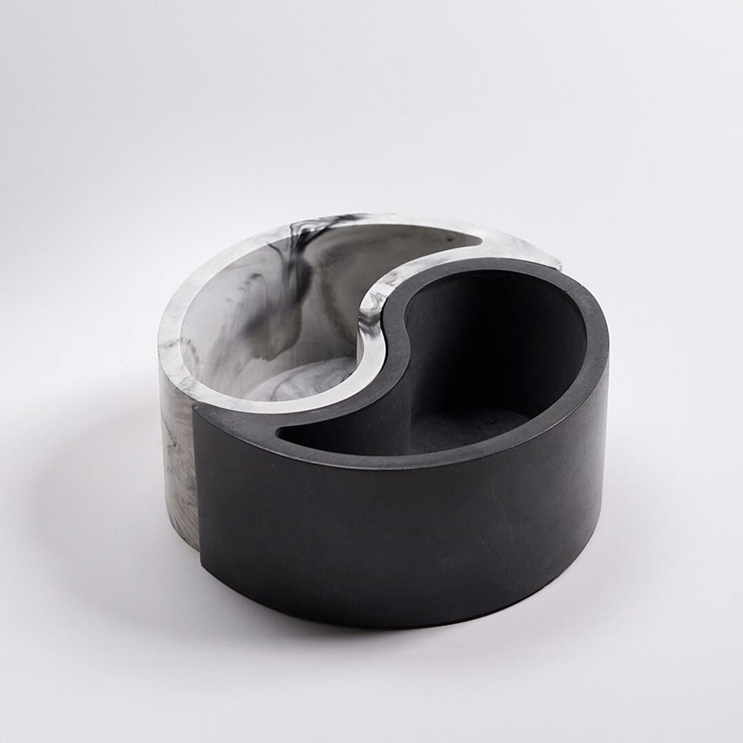 Beton Ying Yang Özel Tasarım Saksılık, Mumluk