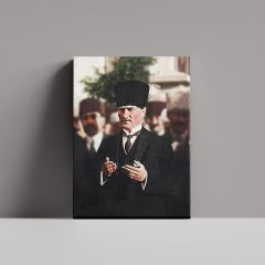 Mustafa Kemal Atatürk Dua Ederken Kanvas Tablo 35 x 50