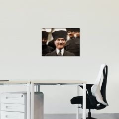 Gazi Mustafa Kemal Atatürk Kalpaklı Kanvas Tablo