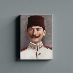 Mustafa Kemal Atatürk Kurmay Yüzbaşı Kanvas Tablo