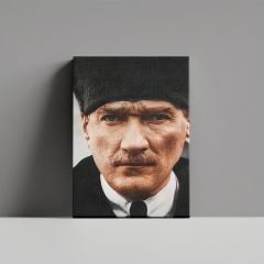Mustafa Kemal Atatürk Kalpaklı Kanvas Tablo