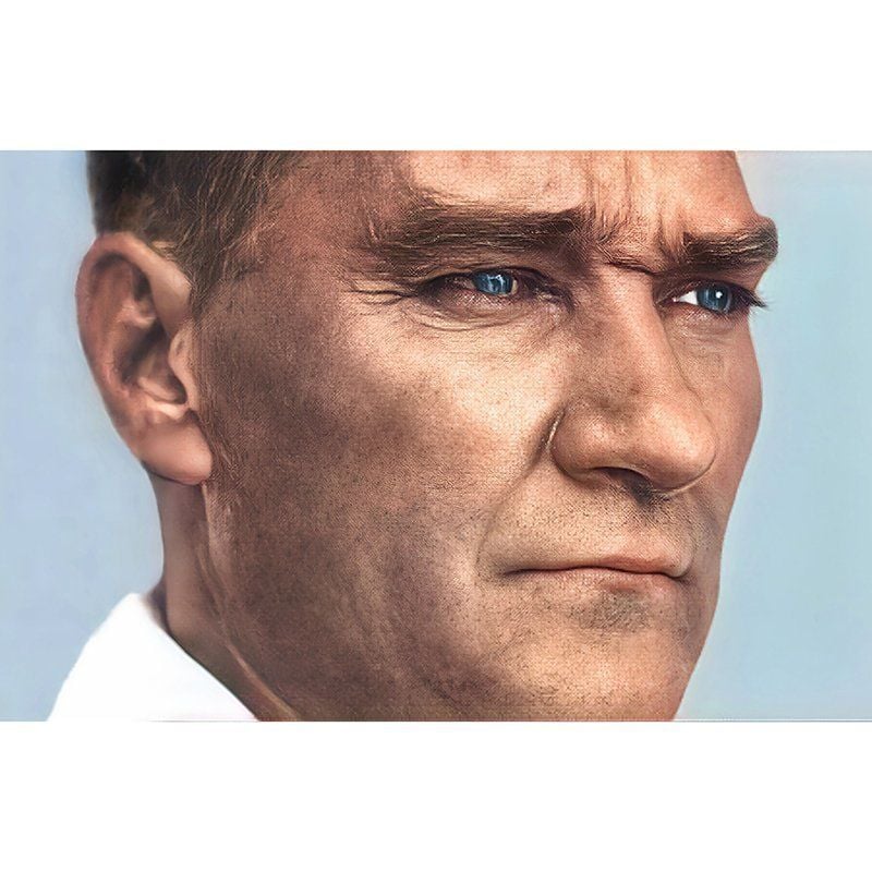 Mustafa Kemal Atatürk Mavi Göz Kanvas Tablo 35 x 50