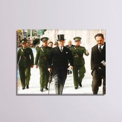 Atatürk Dolmabahçe Sarayı'nda Yürürken Kanvas Tablo 100 x 140
