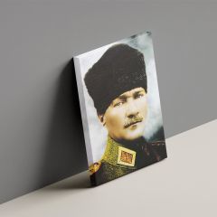 Atatürk Kalpaklı Üniformalı Portre Kanvas Tablo