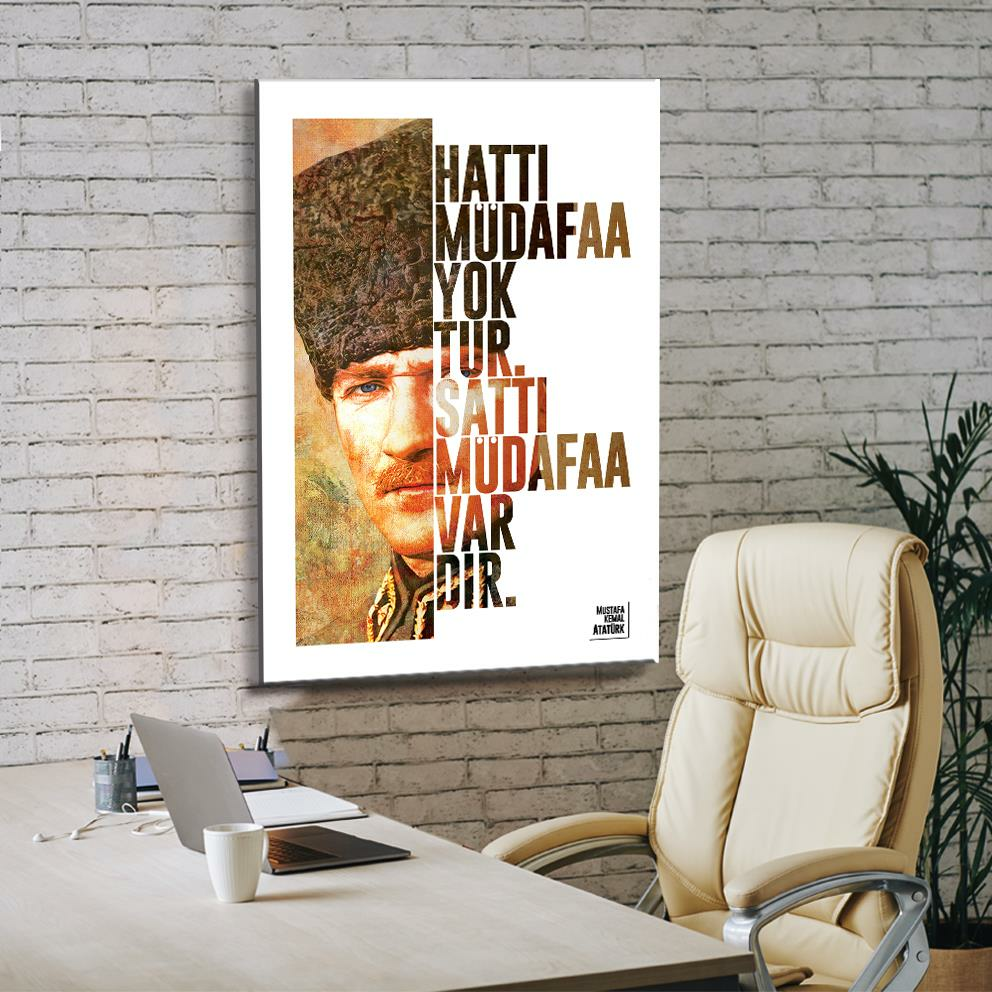Atatürk Özel Tasarım Efektli Kanvas Tablo