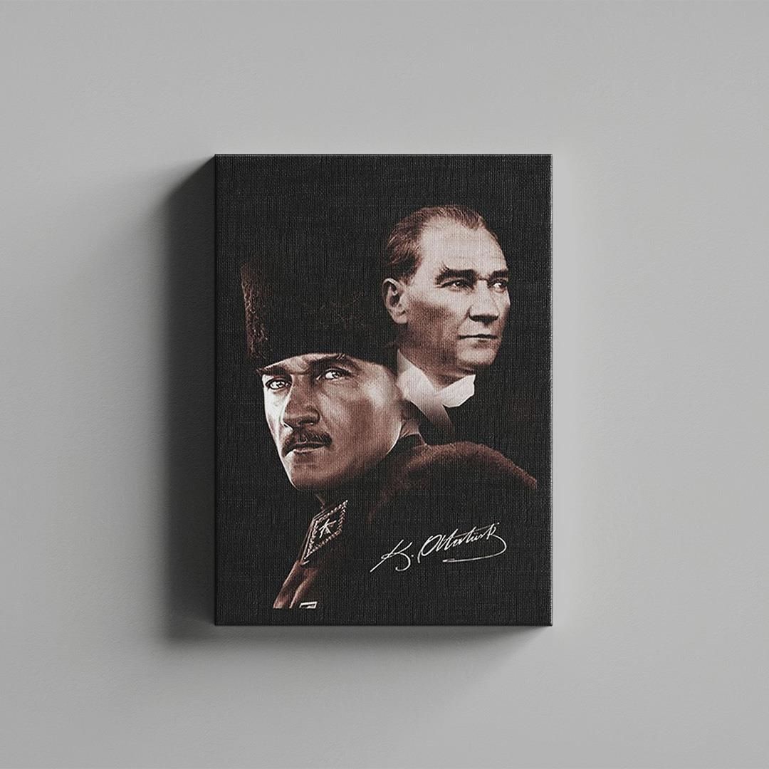 Atatürk 2'li Portre Kanvas Tablo