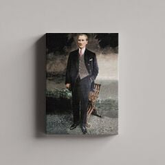 Atatürk Takım Elbiseli Boy Resmi Kanvas Tablo