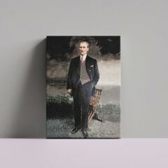 Atatürk Takım Elbiseli Boy Resmi Kanvas Tablo