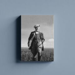 Atatürk Başak Tarlasında Yürürken Kanvas Tablo