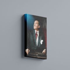 Atatürk ve Türk Bayrağı Portre Kanvas Tablo