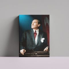 Atatürk ve Türk Bayrağı Portre Kanvas Tablo
